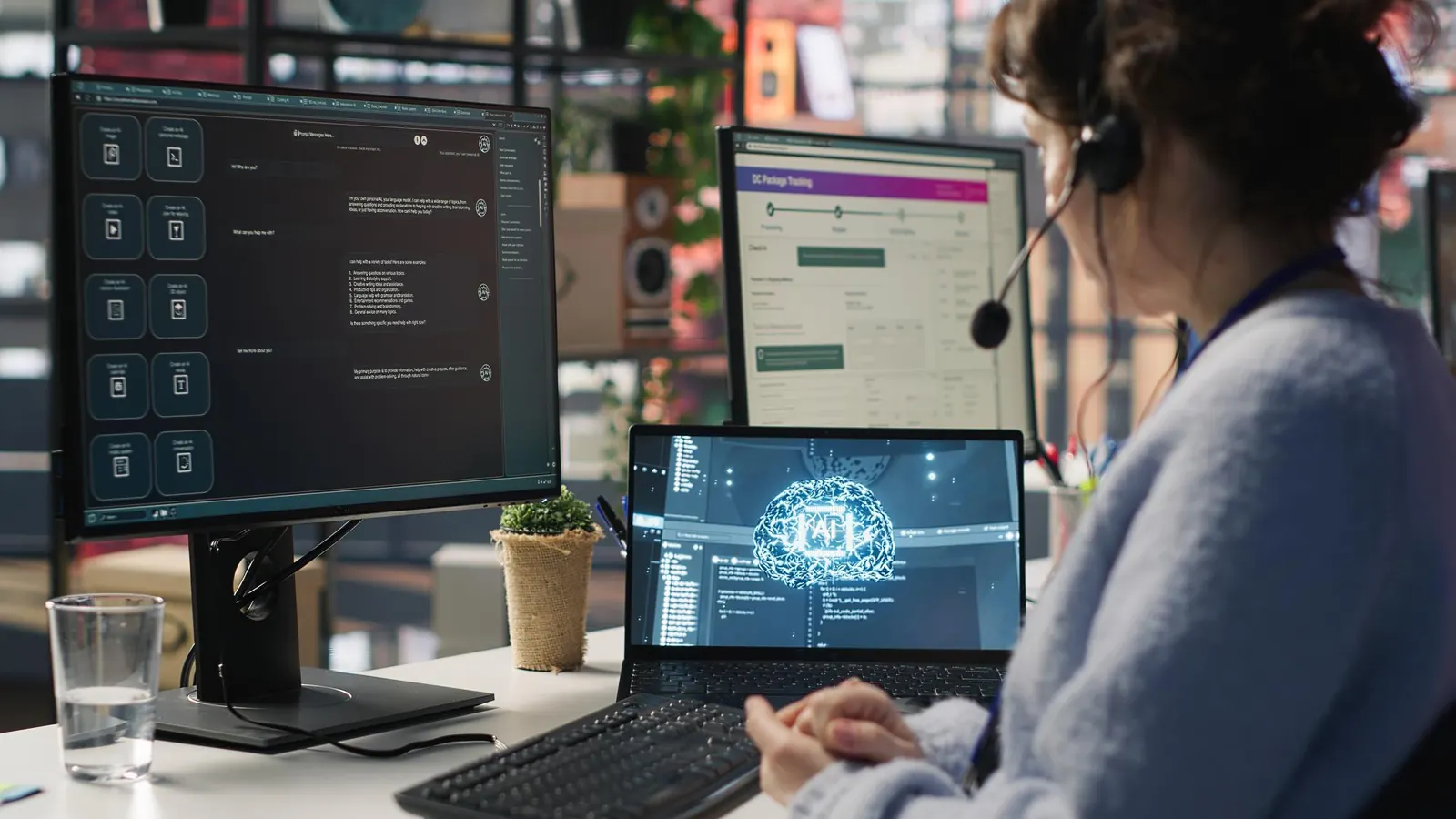 Website copy being written and edited on screen