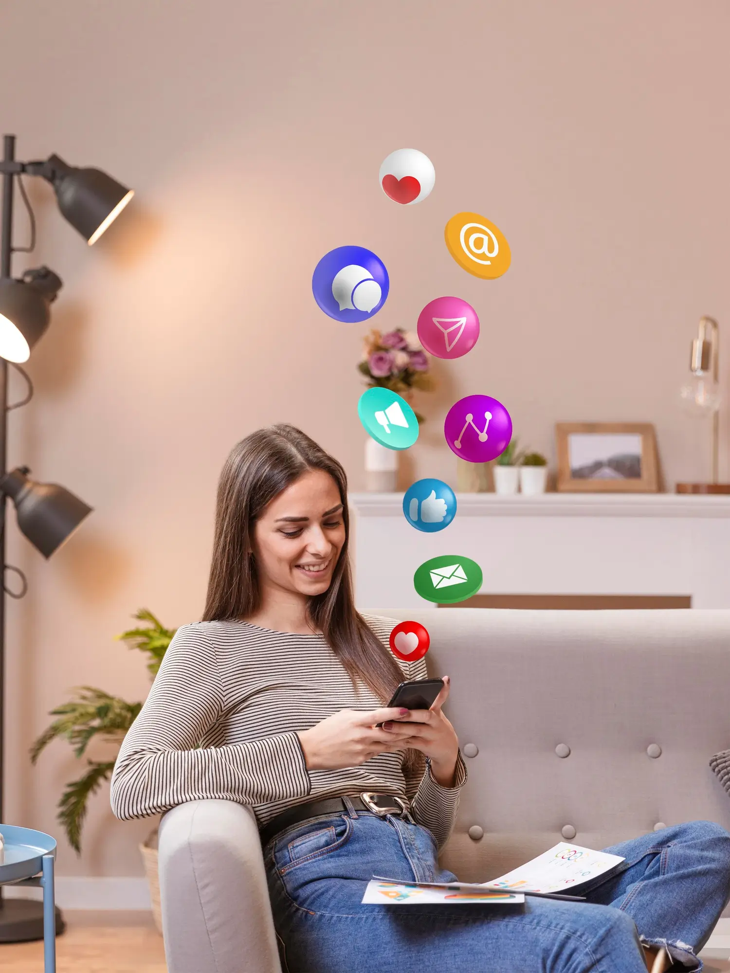 Social media content calendar and posts being planned